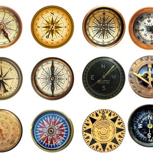 Set of 8, Vintage Compass Nautical Knobs, Navigation Knobs, Cabinet Knobs, Dresser Drawer Knobs, Drawer Knobs, Price is for Eight Knobs