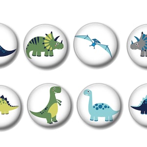 Set of 8, Blue Dinosaur Knobs, Dinosaur Knobs, Boys Knobs, Boys Room, Nursery Decor, Dresser Drawer Knobs, Drawer Knobs, Pulls
