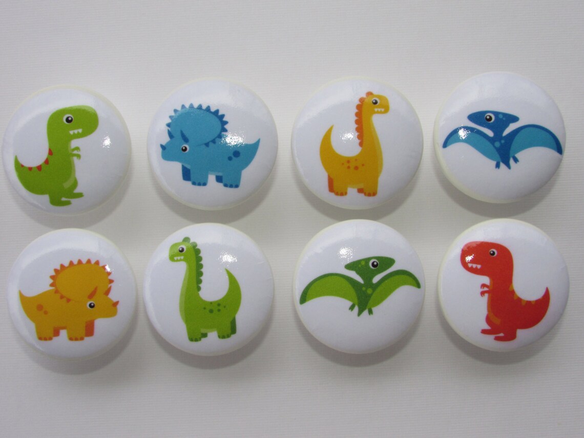 Dinosaur Dresser Drawer Knobs Set of 8 Etsy