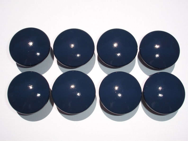 Set Of 8 Hand Painted Navy Blue Dresser Drawer Knobs Etsy