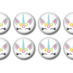 Set of 8, Girls Unicorn Knobs, Girls Room, Nursery Decor, Dresser Drawer Knobs, Drawer Knobs, Pulls
