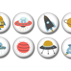 Set of 8, Boys Rocket Ship Spaceship Knobs, Space Knobs, Boys Room, Nursery Decor, Dresser Drawer Knobs, Drawer Knobs, Pulls