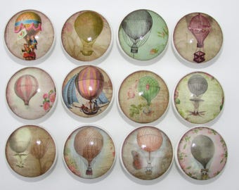 Set of 12, Hot Air Balloon Knobs, Kitchen Knobs, Cabinet Knobs, Dresser Drawer Knobs, Drawer Knobs, Pulls