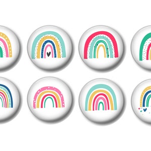 Set of 8, Colorful Rainbow Knobs, Rainbow Knobs, Bright Colors, Girls Knobs, Nursery Decor, Childrens Knobs, Dresser Drawer Knobs, Pulls