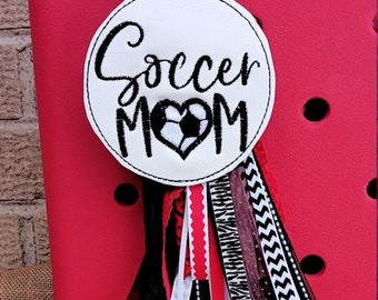 Soccer Mom - Bogg Bag Tag - Soccer Mom Bogg Bit   Purse Charm  - Bogg Bag Charm  -  - Bogg Bag Accessory -  Stainless Steel Ring Clasp
