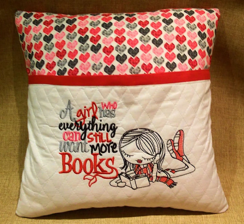 Reading Pillow Girl Teen Tween Hypoallergenic Embroidered Etsy