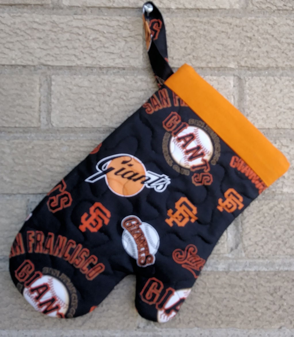 San Francisco Giants Kitchen Oven Mitt BBQ Mitt Handmade Unisex Quilted  Right / Left Hand or Set of Both 