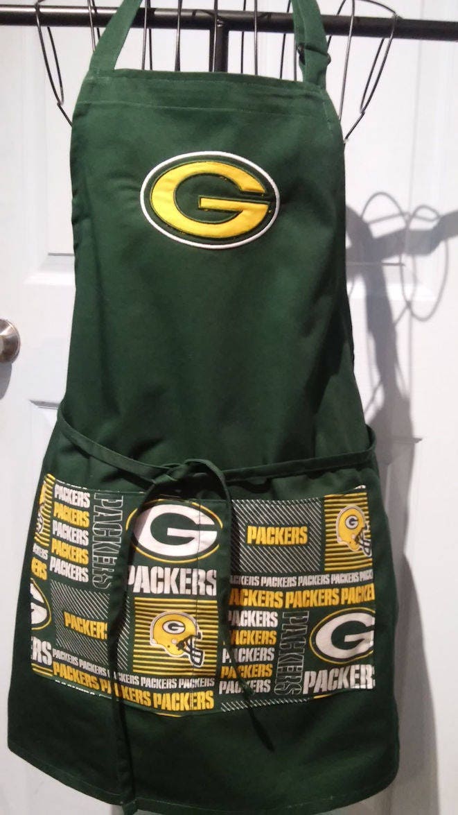 Green Bay Packers Apron BBQ Kitchen Barbeque Etsy