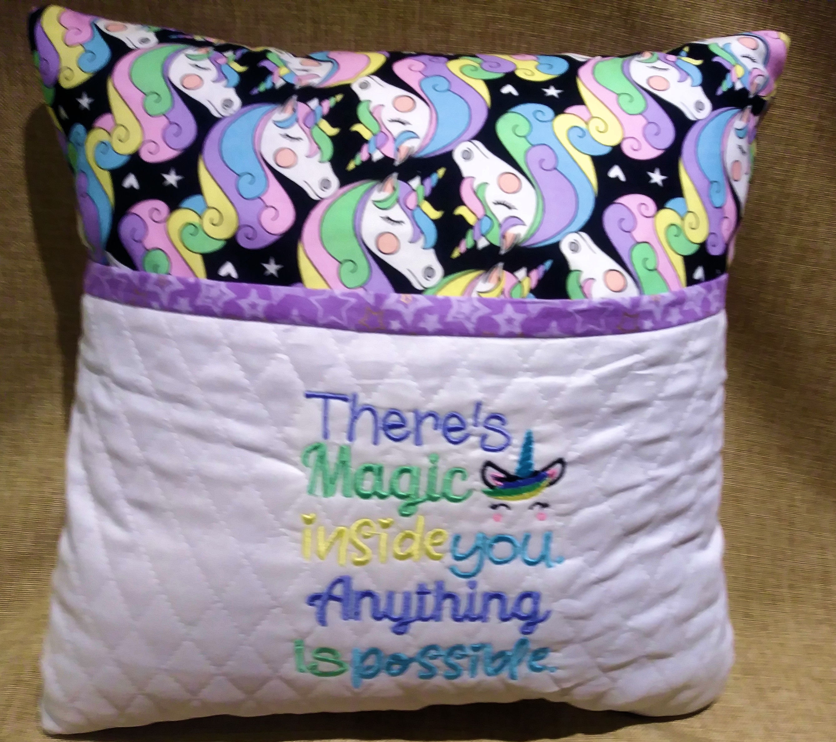 unicorn reading pillow