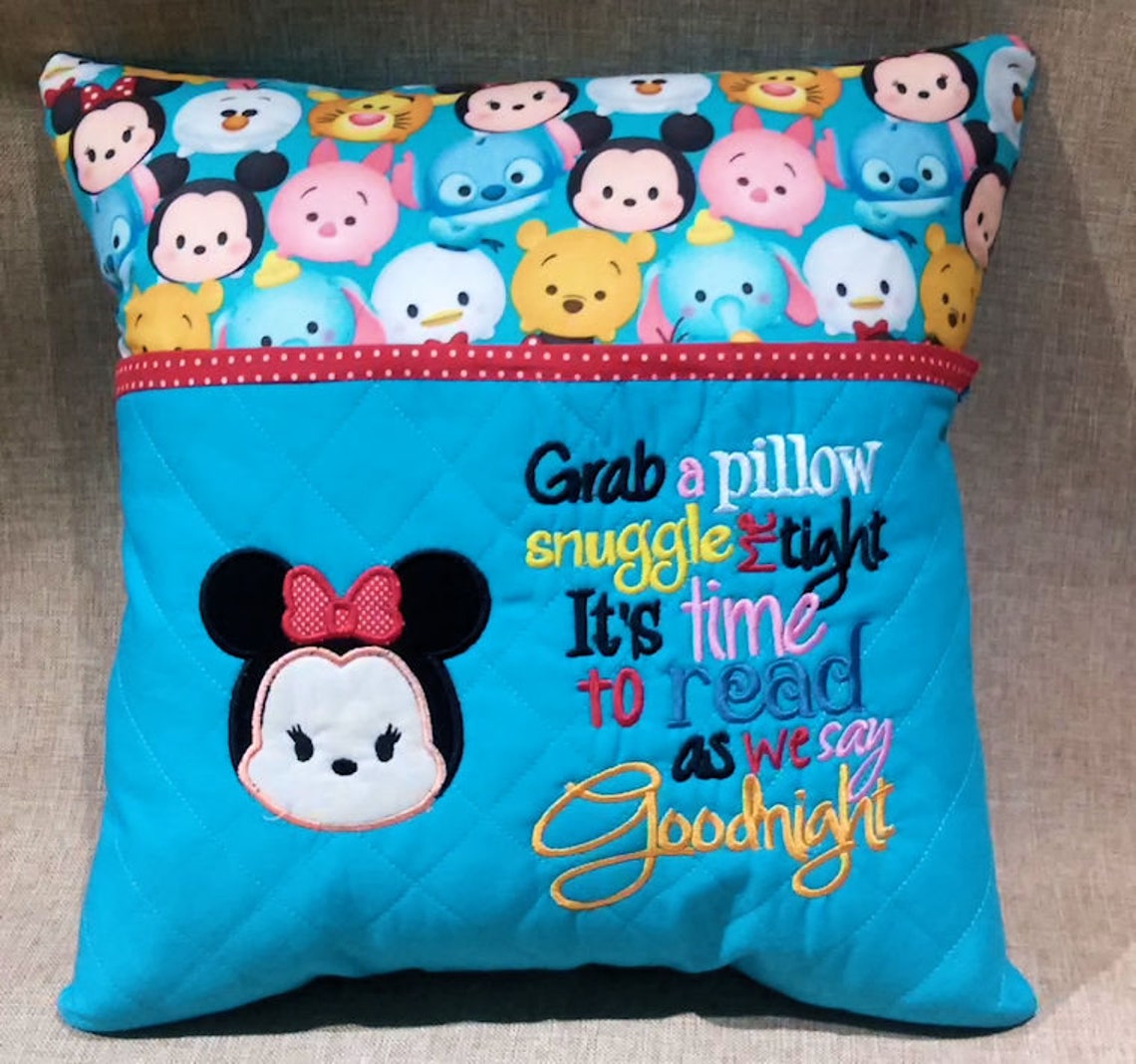 Tsum Tsum Childs Reading Pillow Embroidered Pocket Bed Pillow - Etsy