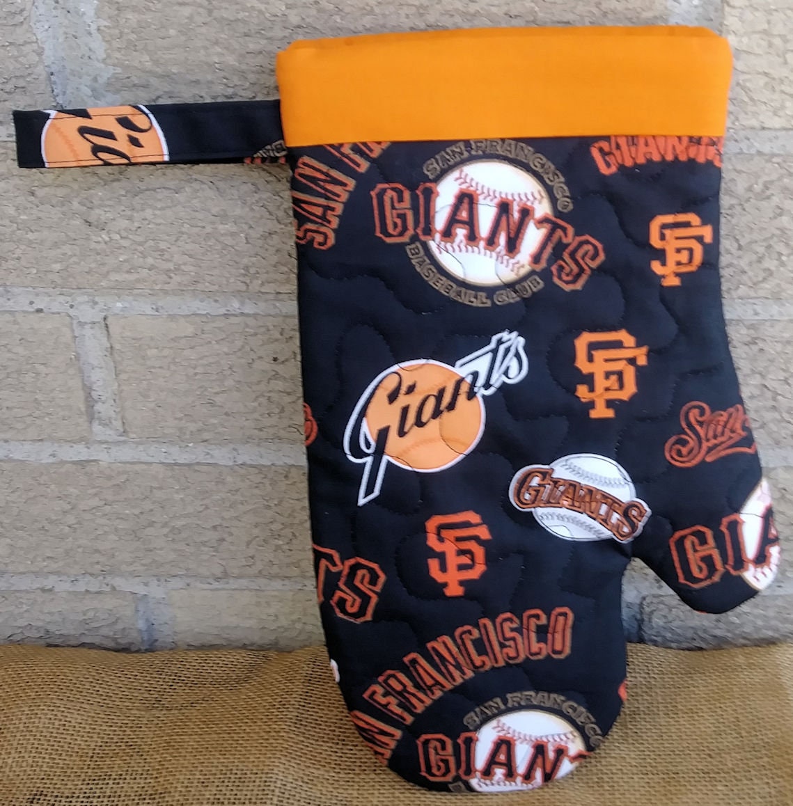 San Francisco Giants Kitchen Oven Mitt BBQ Mitt Handmade Unisex Quilted  Right / Left Hand or Set of Both 