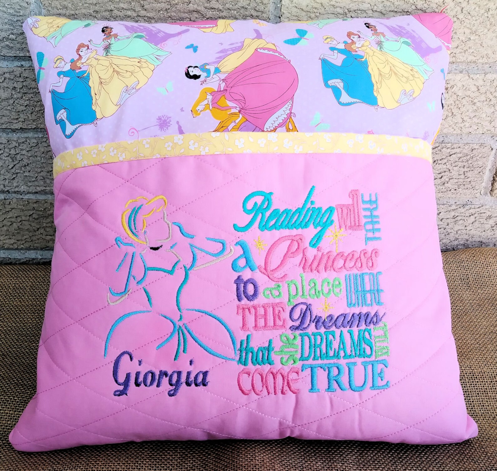 Princess Reading Pillow Girls Bed Pillow Hypoallergenic Etsy