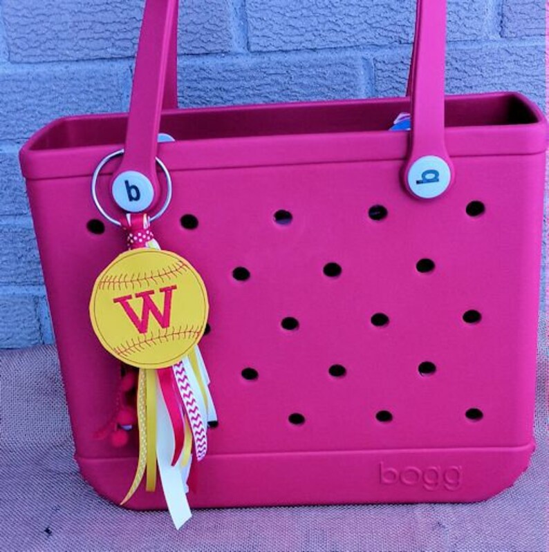 Personalized Softball Bogg Bag Tag Charm Purse Bag Charm Etsy