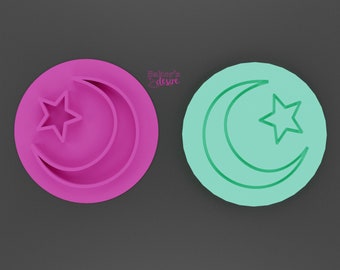 Islamic moon star embosser, islamic cookie stamp, Islamic stamp, Ramadan cookie stamp