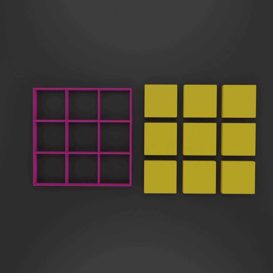 Multi Square Cutter 4 Cm Cookie Fondant Icing Gumpaste Polymer Clay