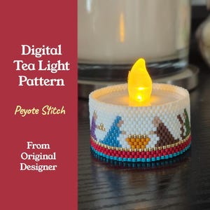 キリスト降誕ティーライトキャンドル 偶数カウント ペヨーテ柄