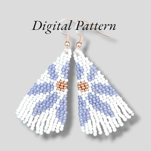 Spring Flower Seed Bead Brick-Stitch Tassel Fringe Earring Pattern