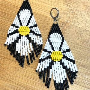 Daisy Seed Bead 2 Drop Brick Stitch Fringe Earring 3 Pattern Bundle