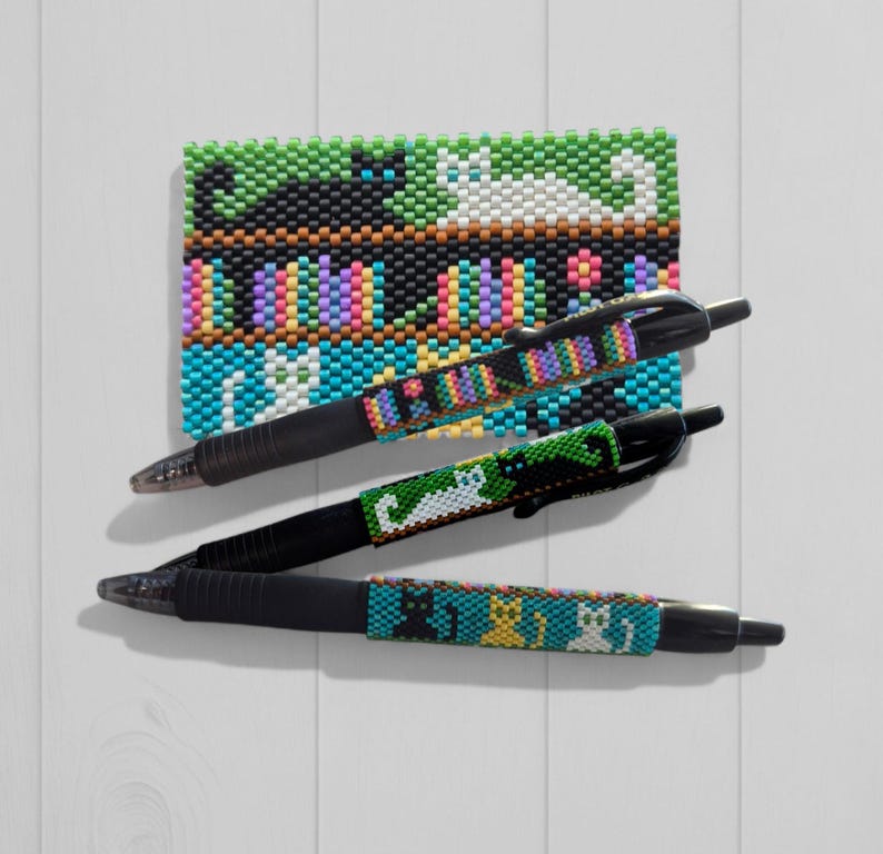 Pen Click Pattern Library Cat Even Count Peyote Pen Wrap Pattern, Brick Stitch Pattern - Etsy