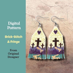 Path to the Cross Brick Stitch Fringe Earring Pattern