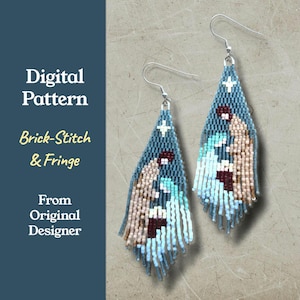 Holy Family Nativity Fringe Earring Pattern: Seed Bead Brick Stitch (PDF Pattern)