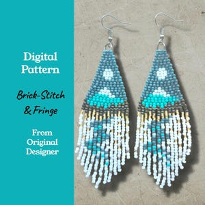Mountain Stream Seed Bead Fringe Earring Pattern