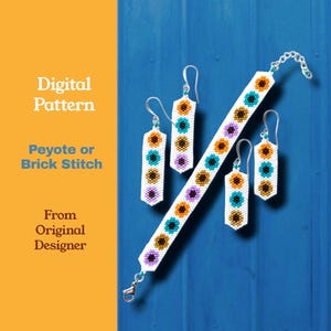 Flower Power Peyote Bracelet and Earring Pattern Bundle