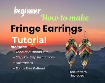 Seed Bead Fringe Earring Tutorial: Beginner Beading Guide (PDF Pattern)