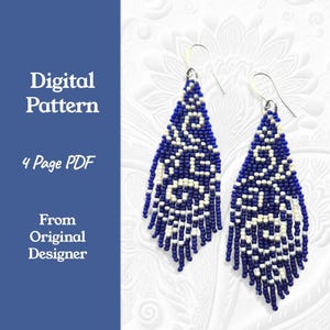 Swirls-oorbelpatroon, kwaststijl met rocailles