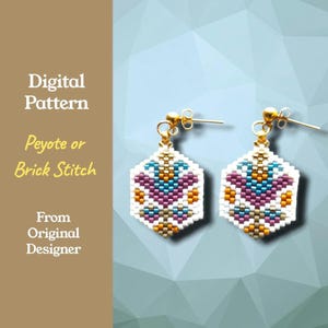 Lily Folk Art Odd-Count Peyote or Brick Stitch Earring Pattern