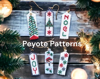 Christmas Odd Count Peyote or Brick Stitch Earring Pattern Bundle