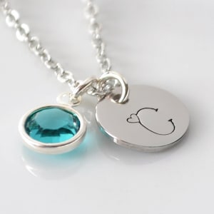 Birthstone Necklace • Child Initial Necklace • Flower Girl Gift • Children&#39;s Letter Necklace • Flower Girl Necklace