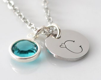 Birthstone Necklace • Child Initial Necklace • Flower Girl Gift • Children's Letter Necklace • Flower Girl Necklace