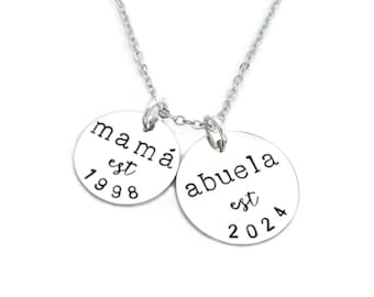 Personalized Abuela Necklace - New Spanish Grandmother Gift - Abuelita Spanish Charms