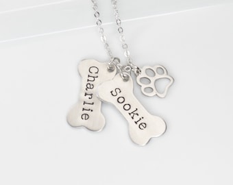 Personalized Dog Paw Necklace: Pet Memorial Bone Jewelry
