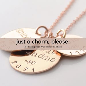 Personalized Mom/Grandma Charm: Stainless Steel, Gold/Silver/Rose Gold