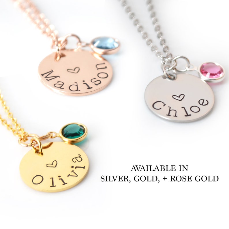 Child Name Necklace Personalized Little Girl Heart Custom Kids Etsy