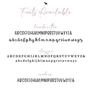 K&ouml;nnte beinhalten: Bild mit drei verschiedenen Schriftstilen: Handschrift, klassisch und modern. Jeder Stil zeigt das Alphabet in Gro&szlig;- und Kleinbuchstaben.