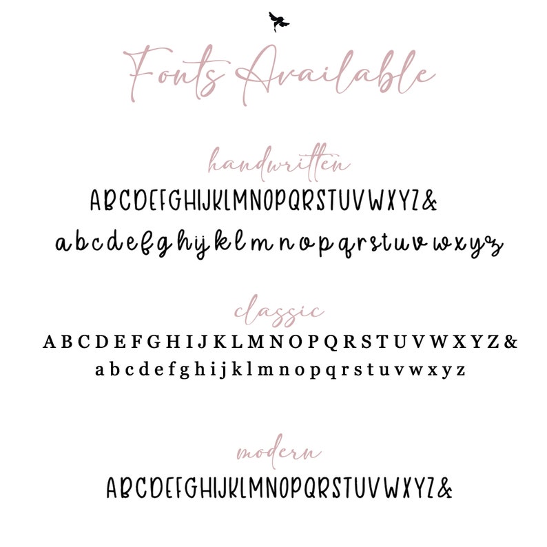 K&ouml;nnte beinhalten: Bild mit drei verschiedenen Schriftstilen: Handschrift, klassisch und modern. Jeder Stil zeigt das Alphabet in Gro&szlig;- und Kleinbuchstaben.