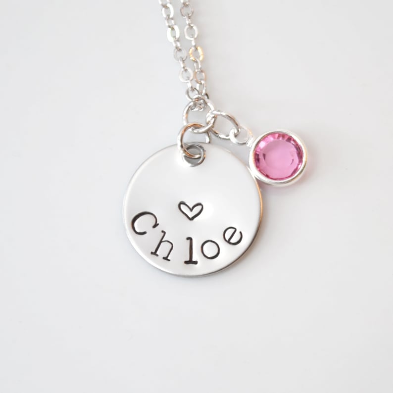 Child Name Necklace Personalized Little Girl Heart Custom Kids Etsy