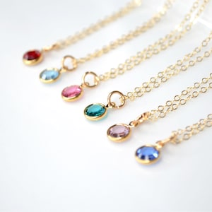 Children&#39;s Gold Birthstone Necklace: Custom Flower Girl Gift