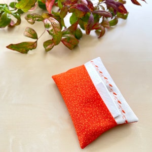 Embroidered Orange Floral Print Fabric Pocket Facial Tissue Holder, Face Tissue Pillow, Flower Pattern Travel Tissue Case, Coworker Gift image 7