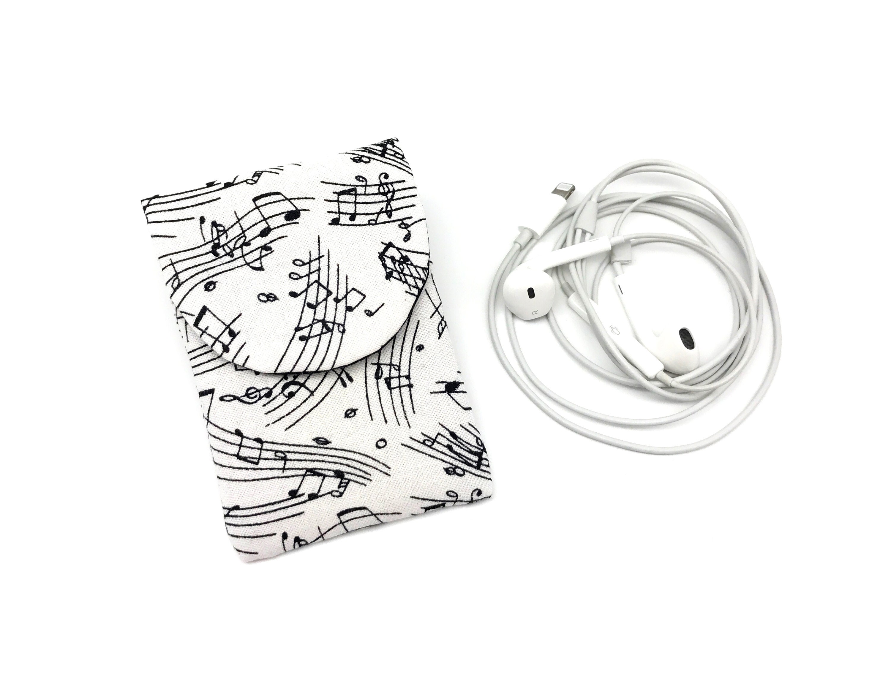 Music Note Print Headphones Case Black and White Mini Airpod Etsy