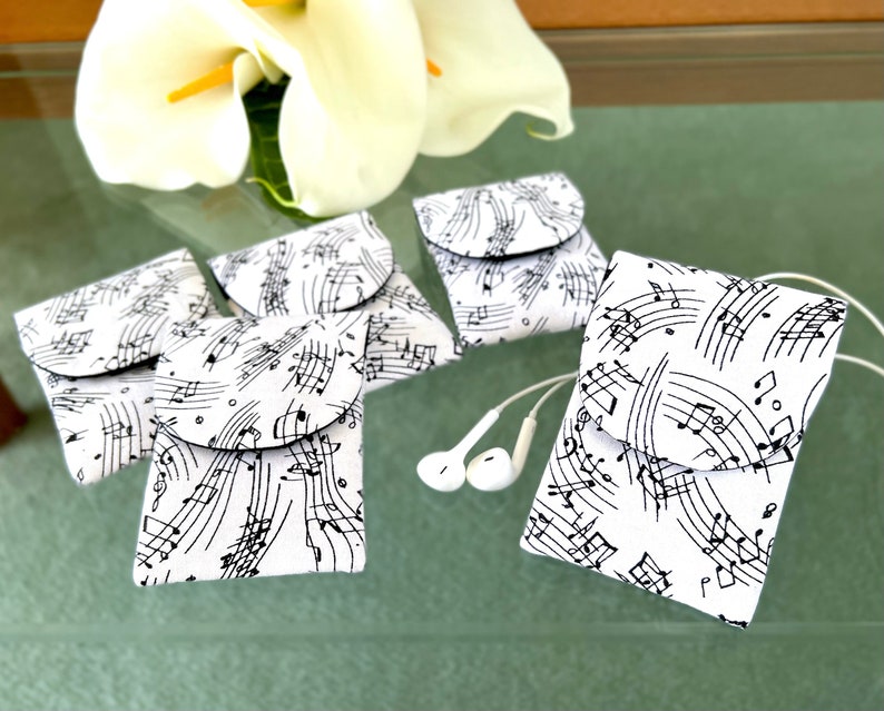 Music Note Print Headphones Case Black and White Mini Airpod Etsy