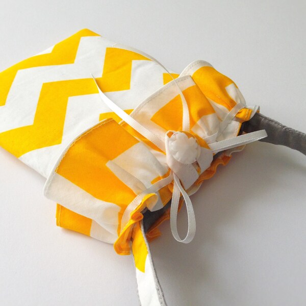 Makeforgood piccola principessa borsa con bordo increspato e fiocco in raso carino, piccolo sacchetto di ragazze, borsa bambino, borsa piccola bambini, borsa carina striscia gialla