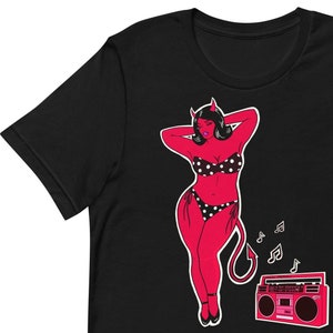Boom Box She-Devil T-shirt unisex da uomo Rockabilly Punk Tee