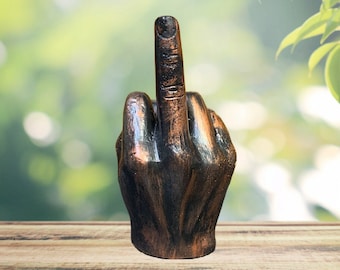 Middle Finger Figurine - Bronze Tone - Ring Holder