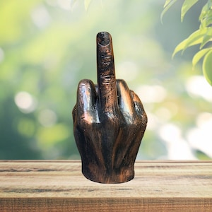Middle Finger Figurine - Bronze Tone - Ring Holder
