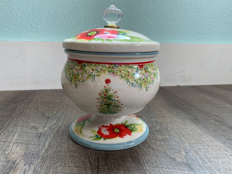 Pioneer Woman Holiday Christmas Candy Dish with Lid | Etsy