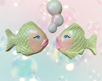 Small Fish + Bubbles Chalkware SET